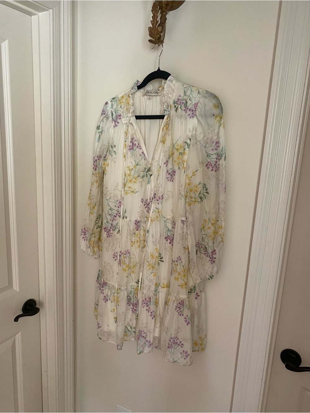 Taylor White Floral Tie-Front Mini Dress